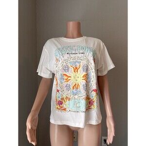 Bershka white multicolor Oversized shirt size Small "witchery time" mystic power